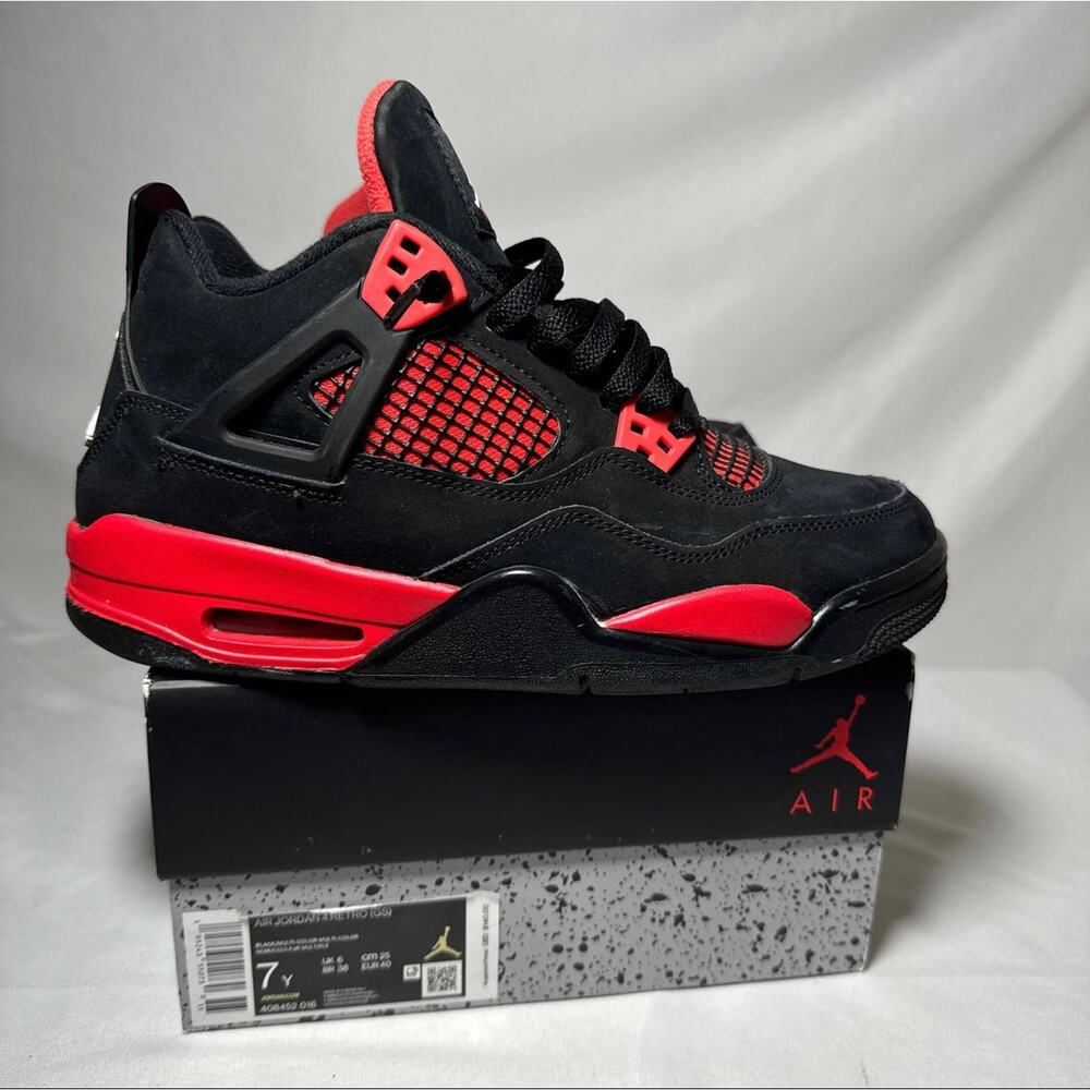 Size 7 - Nike Air Jordan 4 Retro GS Red Thunder Men's Shoes